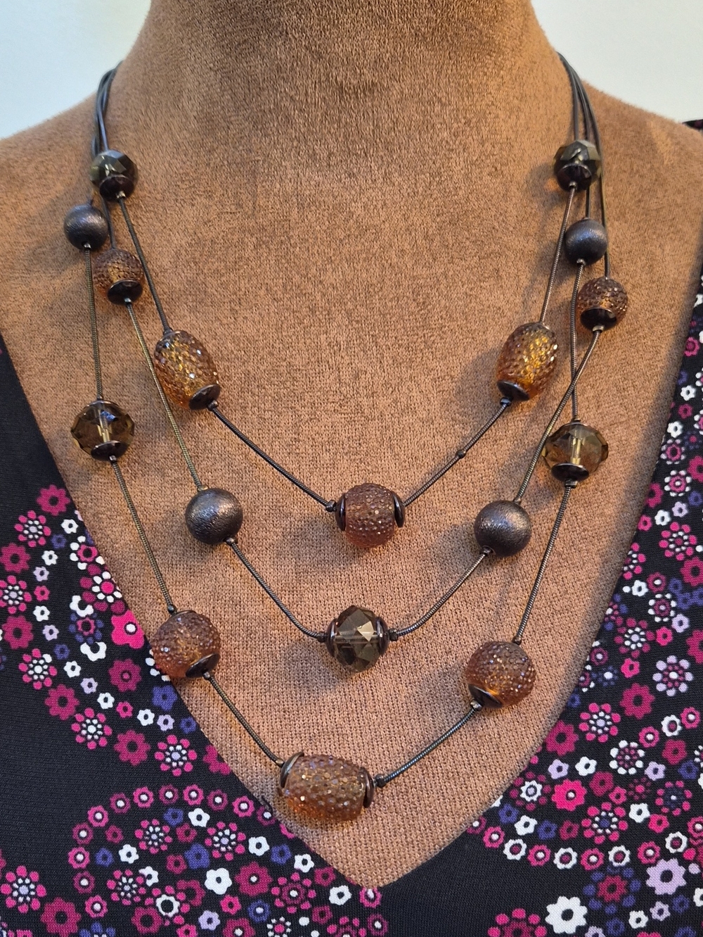 Ann Taylor Brown Layered Bead Necklace